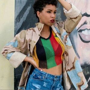 Colorful Mesh Crop Top